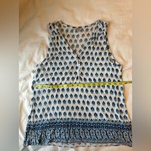 Lucky Brand Cream Sleeveless Buttoned Tank Top